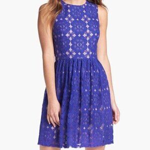 Ivy & Blu Lace Fit & Flare Sleeveless Dress Blue-Purple NEW